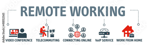 Remote working vector illustration concept