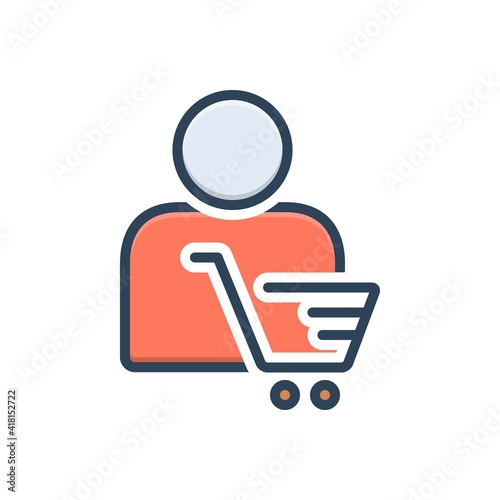 Color illustration icon for customer
