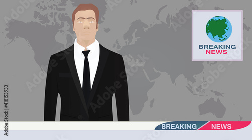 Breaking news screen. vector illustration