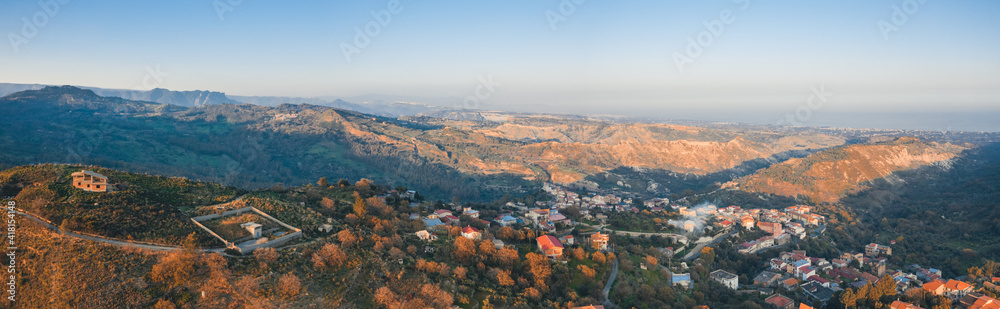 Aerial view of city of Careri, Calabria Italy.