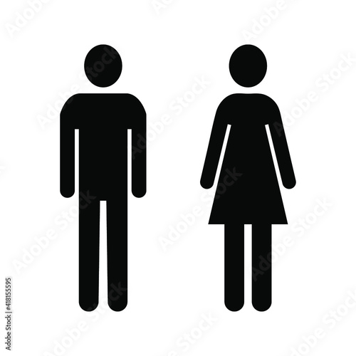 Men women icon - Toilet Restroom Sign. International sign for Restroom on white background color editable