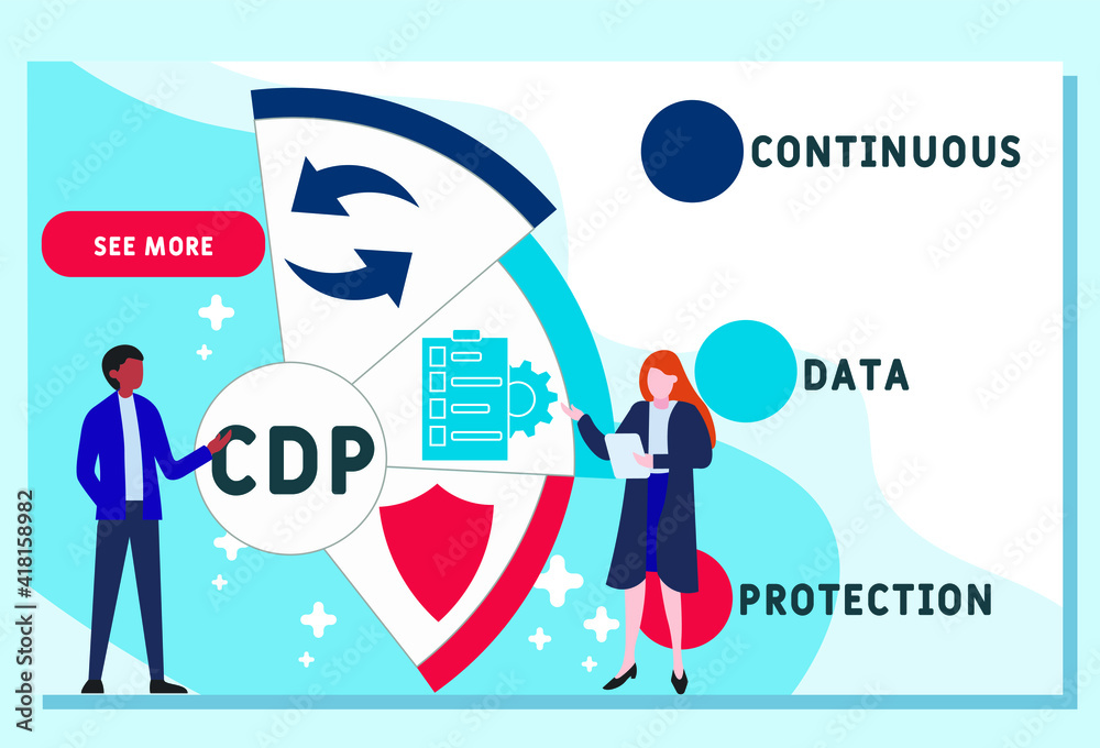 Vector website design template . CDP - Continuous Data Protection. business concept background. illustration for website banner, marketing materials, business presentation Vector website design template . CDP - Continuous Data Protection. business concept background. illustration for website banner, marketing materials, business presentation