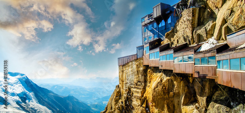 Scenic view of Alps mountain, Mount Mont Blanc