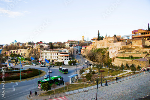 Tbilisi old town and city center view and landscape