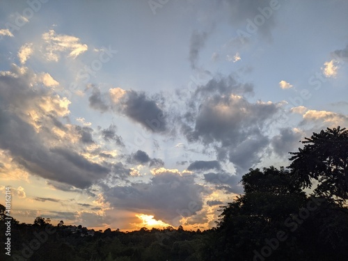 sunset over the mountains