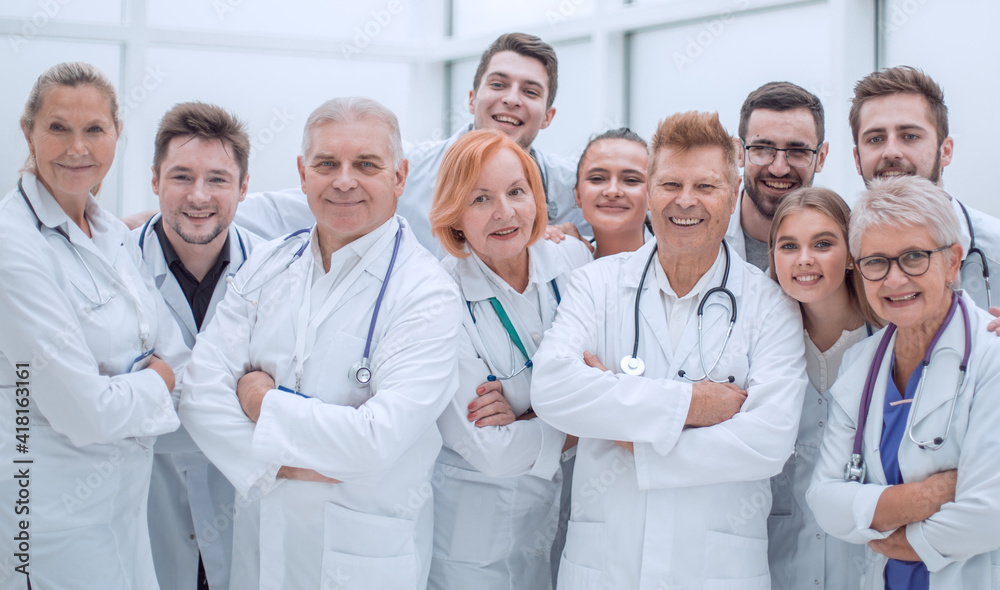 close up. large group of doctors standing together. close up. large group of doctors standing together.