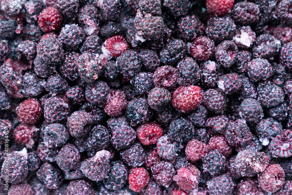 Frozen raspberries and blackberries Frozen raspberries and blackberries