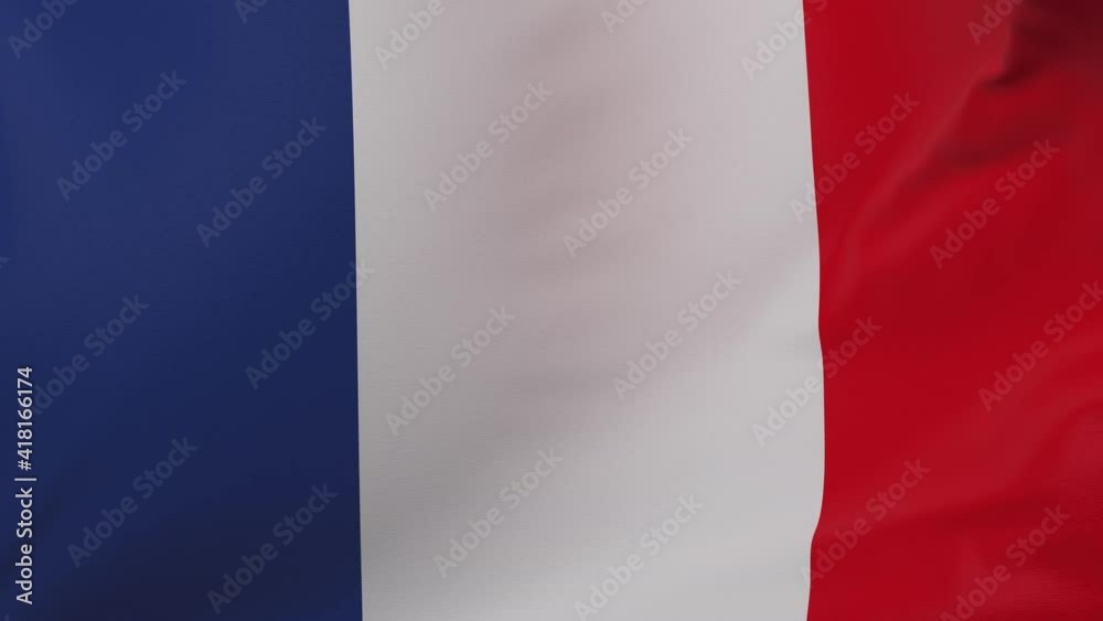 France waving flag seamless loop animation 4k. France waving flag seamless loop animation 4k.