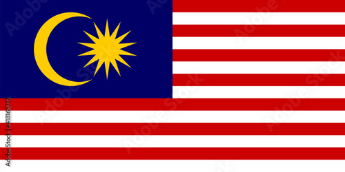 Malaysia flag. Official colors. Correct proportion