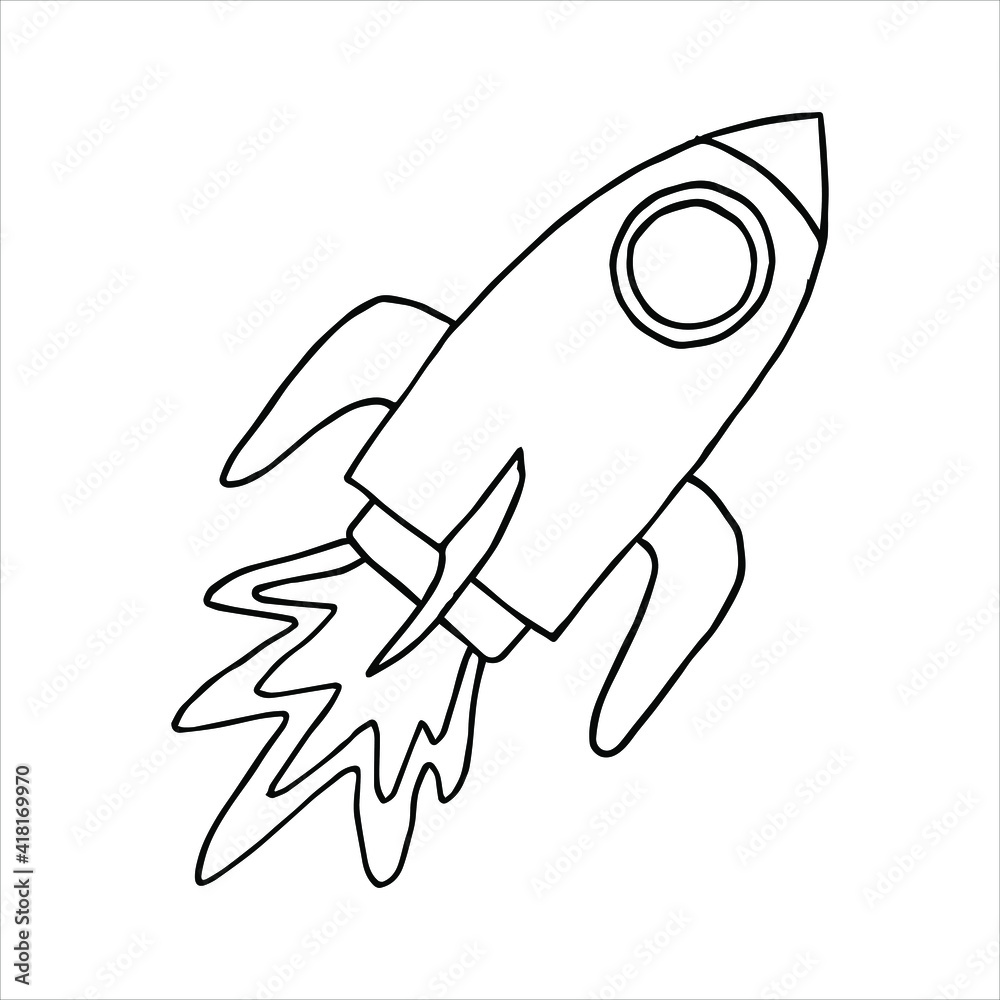 Rocket doodle drawing. Isolated on white background. Sketch elements set for design. Vector hand drawn illustration in doodle style. Astronomical or celestial objects. Rocket doodle drawing. Isolated on white background. Sketch elements set for design. Vector hand drawn illustration in doodle style. Astronomical or celestial objects.