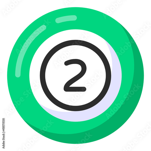  Ball with number, snooker ball flat icon