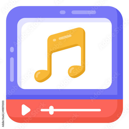 
An online music flat design, editable vector download

