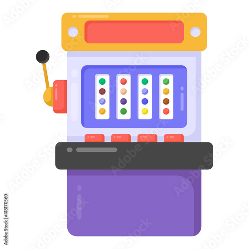 
An arcade game with eating bubble, flat icon

