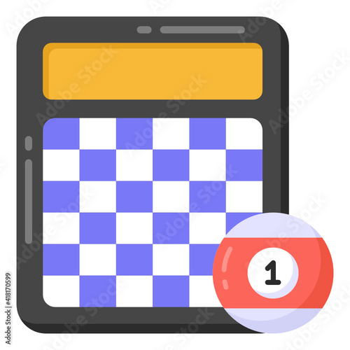 
Flat icon of checkerboard game in editable style

