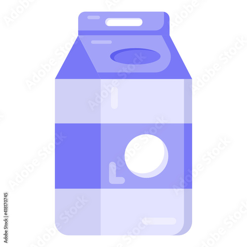 
Milk in a disposable packet, design of milk carton in editable vector 


