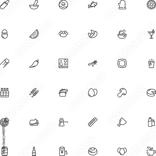 icon vector icon set such as: doughnut, kitchen utensil, anniversary, bamboo, octopus, green, canned, bowl, refreshment, key, rigatoni pasta shape, ui, aluminium, appliance, birthday, grapefruit