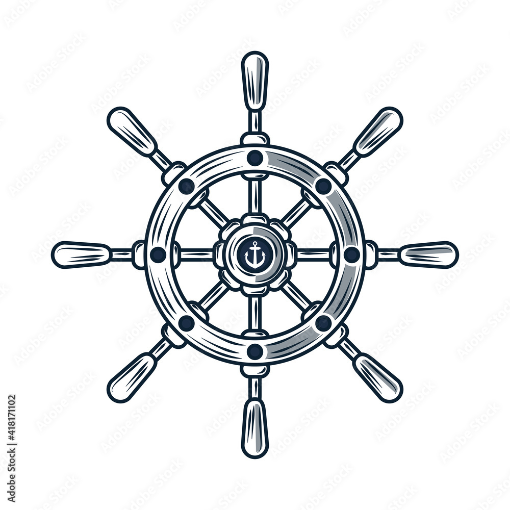 Fototapeta premium steering wheel nautical