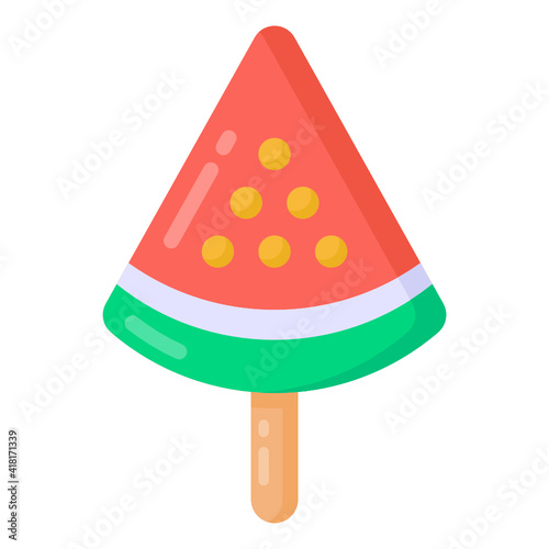 
A watermelon lolly, ice lolly flat vector download

