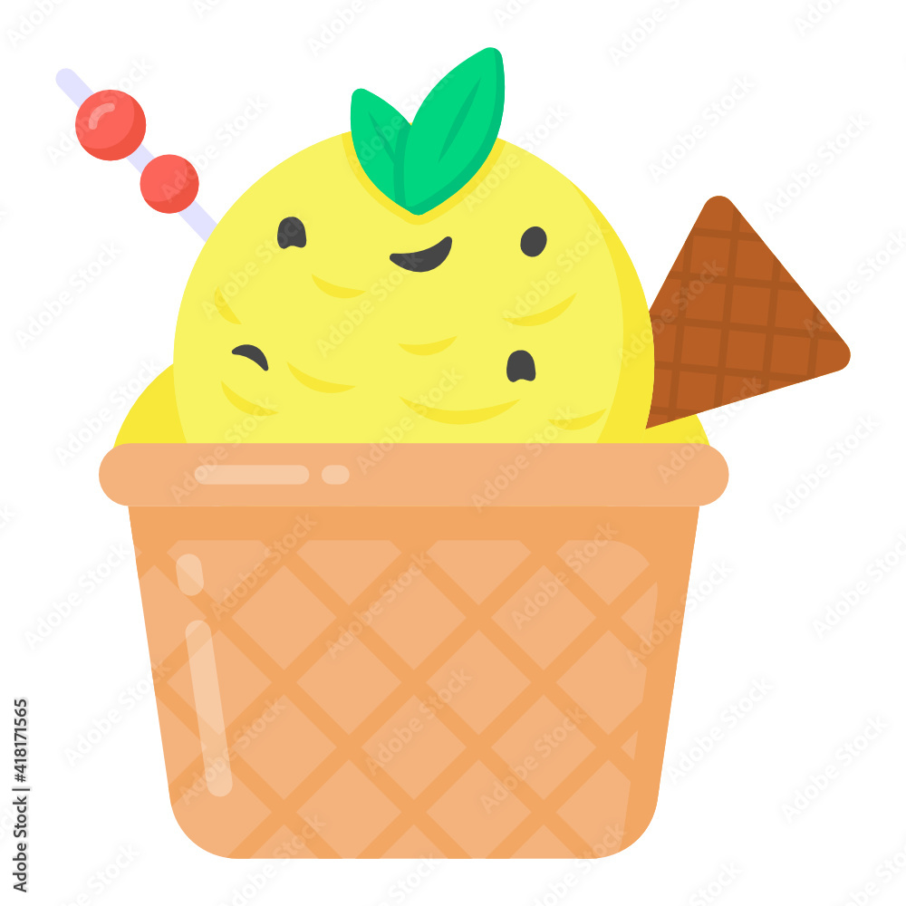 A sundae ice cream flat editable icon
A sundae ice cream flat editable icon