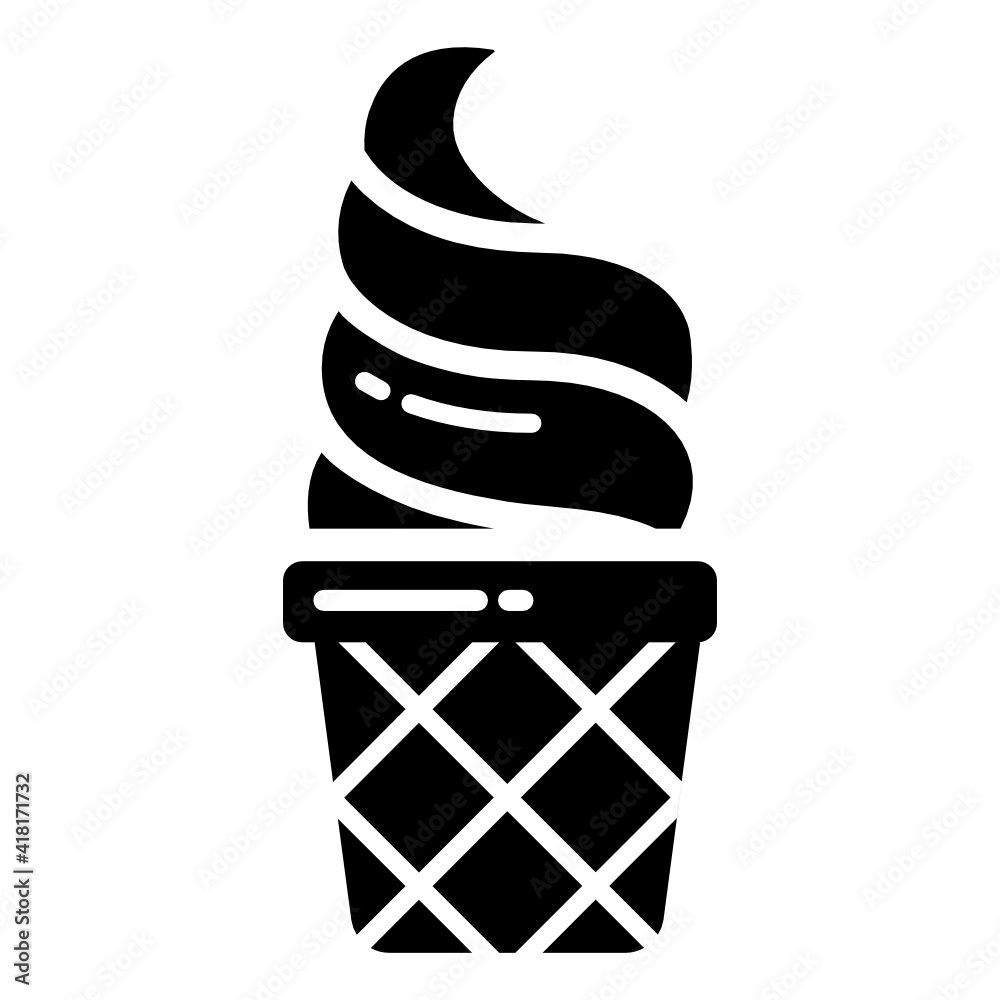 A cream cone flat icon, a yummy dessert
A cream cone flat icon, a yummy dessert