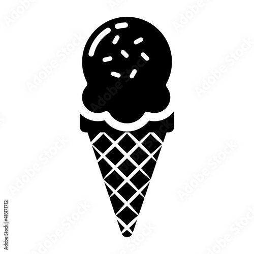  An ice cream cone flat icon, a yummy dessert