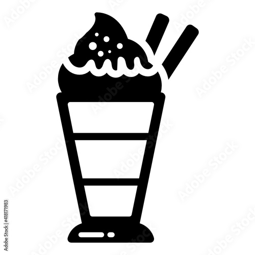 
A dairy ice cream  flat icon, a yummy dessert

