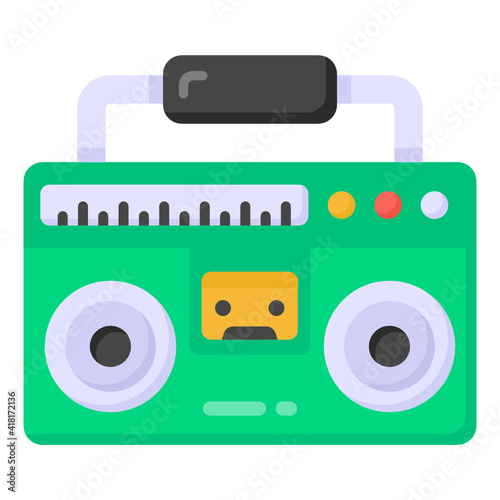 
Cassette player icon, boombox for web and mobile

