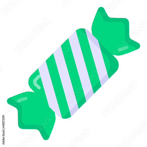 
Sweet dessert candy icon in flat vector style 

