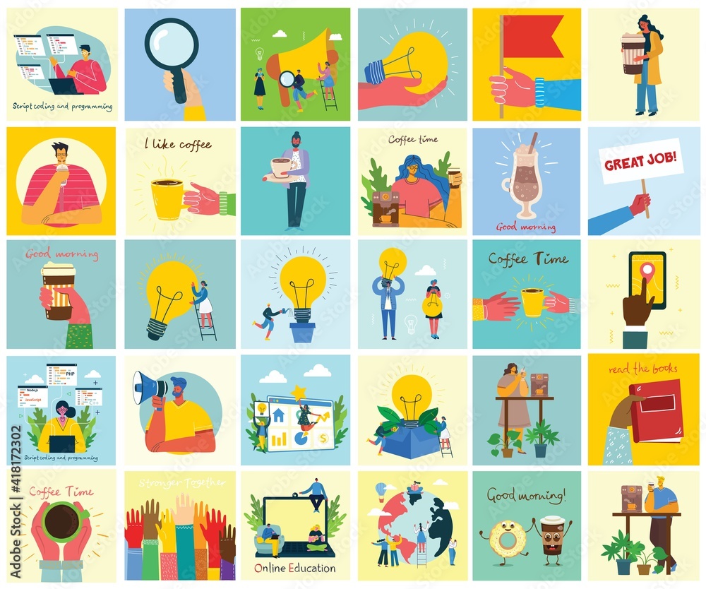 Fototapeta premium Vector illustration of concept of Team work, Business and Start up design backgrounds. tock vector illustration.