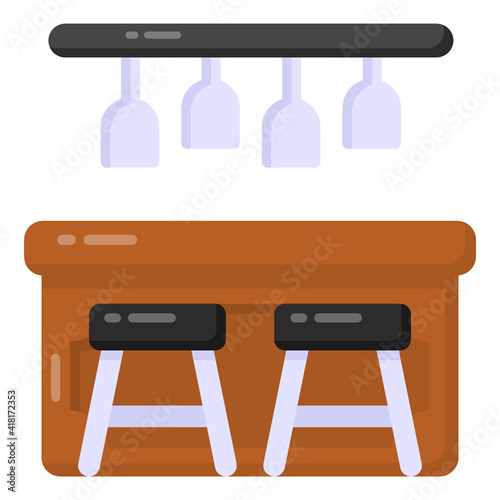 
A beautiful design icon of bar 

