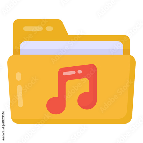 
Music folder icon in trendy design

