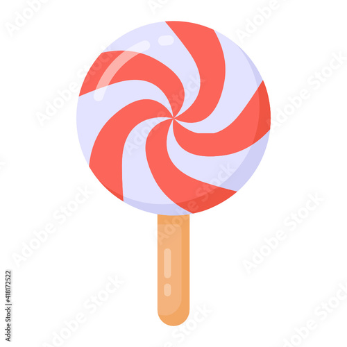 
Sweet lollipop in flat icon 

