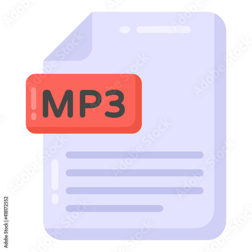 
Music mp3 file format icon in trendy design


