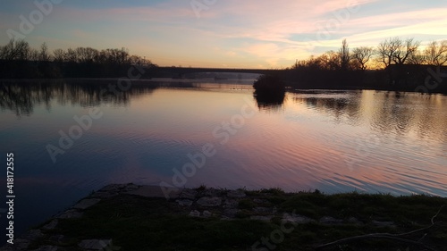 sunrise over the lake