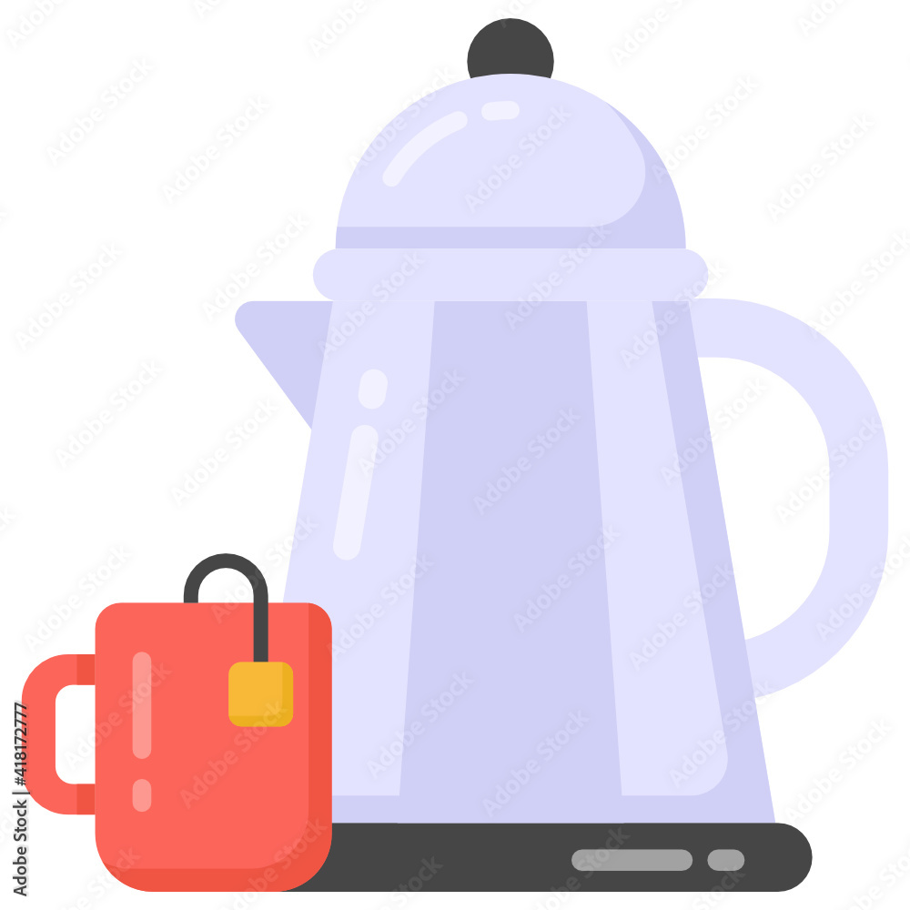 Fototapeta premium Coffee blender in flat style icon, editable vector