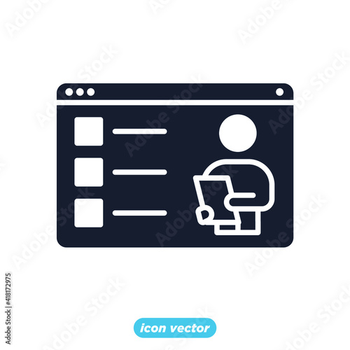 online consultation icon. online consultation business management symbol template for graphic and web design collection logo vector illustration
