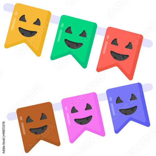  An editable vector of halloween garlands, trendy icon of celebration