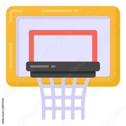 
Basketball hoop icon in flat design, basketball rims vector 

