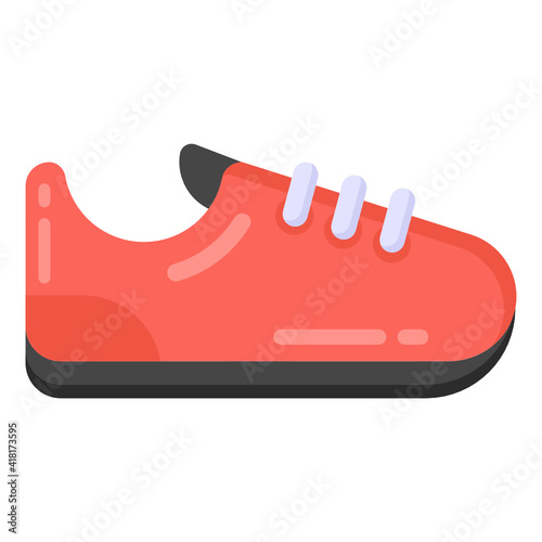 
Running footwear, flat icon of sports shoe 

