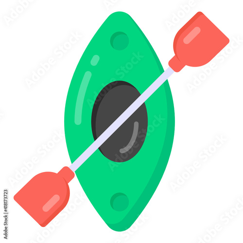 
Rafting boat icon of flat style, water sports olympic 

