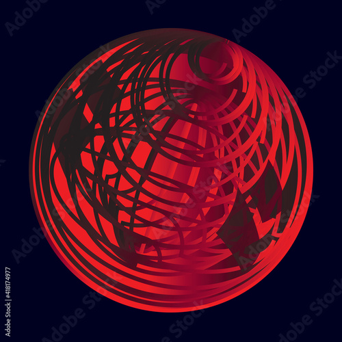 Abstract vector sign in sphere shape