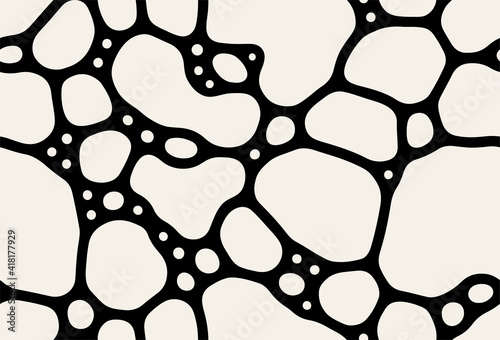 Vector seamless pattern. Modern stylish texture with smooth natural grid. Repeating abstract tileable background with random spots. Dotted organic shapes. Trendy surface design.
