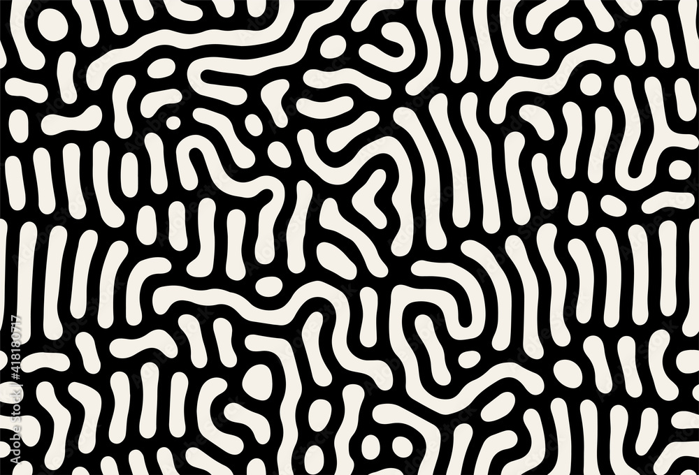 Vector seamless pattern. Modern stylish texture with smooth natural maze. Repeating abstract tileable background. Compound organic shapes. Trendy surface design.