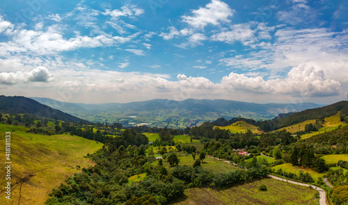 landscape with mountains and sky, Guasca, Colombia 
