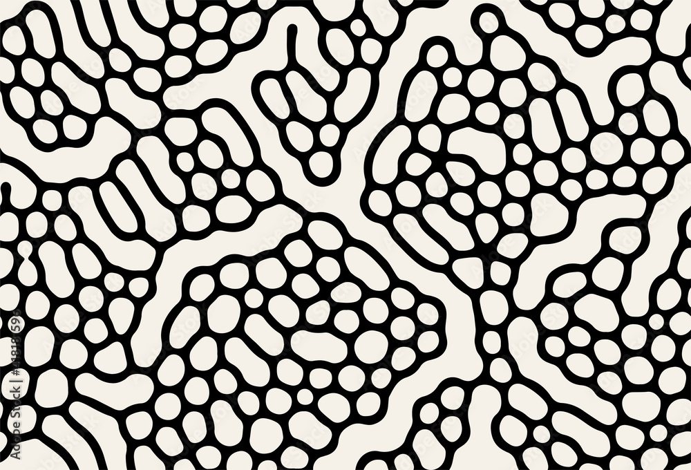 Fototapeta Vector seamless pattern. Modern stylish texture with smooth natural maze. Repeating abstract tileable background. Compound organic shapes. Trendy surface design.