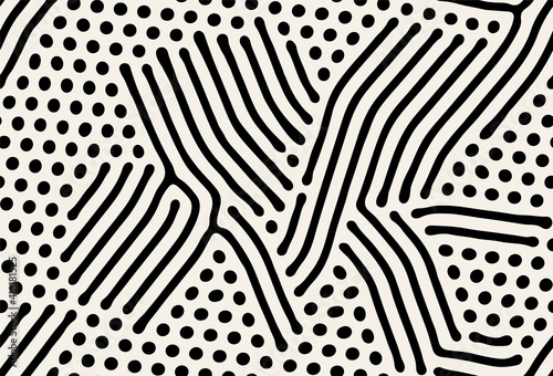 Vector seamless pattern. Modern stylish texture with smooth natural maze. Repeating abstract tileable background. Compound organic shapes. Trendy surface design.