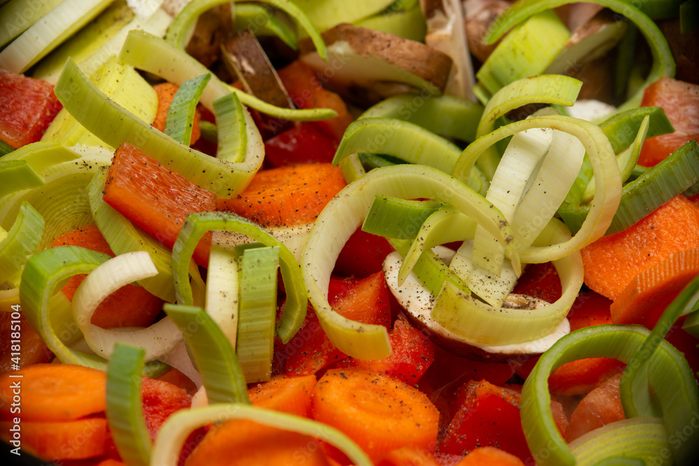 colorful mixed vegetables in a pan colorful mixed vegetables in a pan