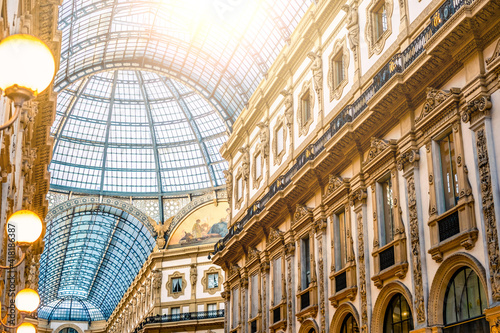 Galleria Vittorio Emanuele II glass dome in Milan photo