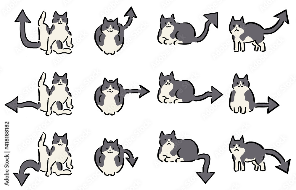 Arrow Tail Cat Drawing Set