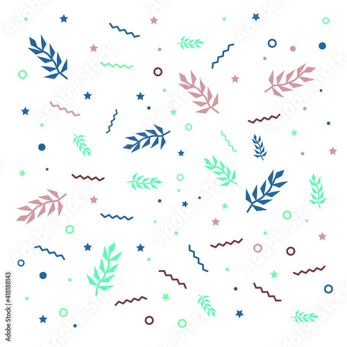 plant leaf ocean vector confetti pattern